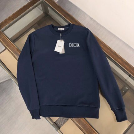DIOR Classic embroidery technique round neck sweatshirt that can be worn all year round