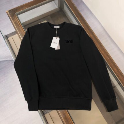 DIOR Classic embroidery technique round neck sweatshirt that can be worn all year round