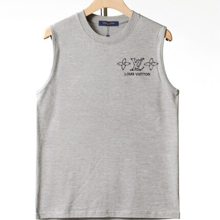 Louis Vuitton pure cotton sleeveless men’s vest Exquisite embroidery