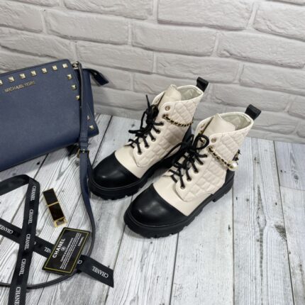 Chanel Chain Pearl Short Boots